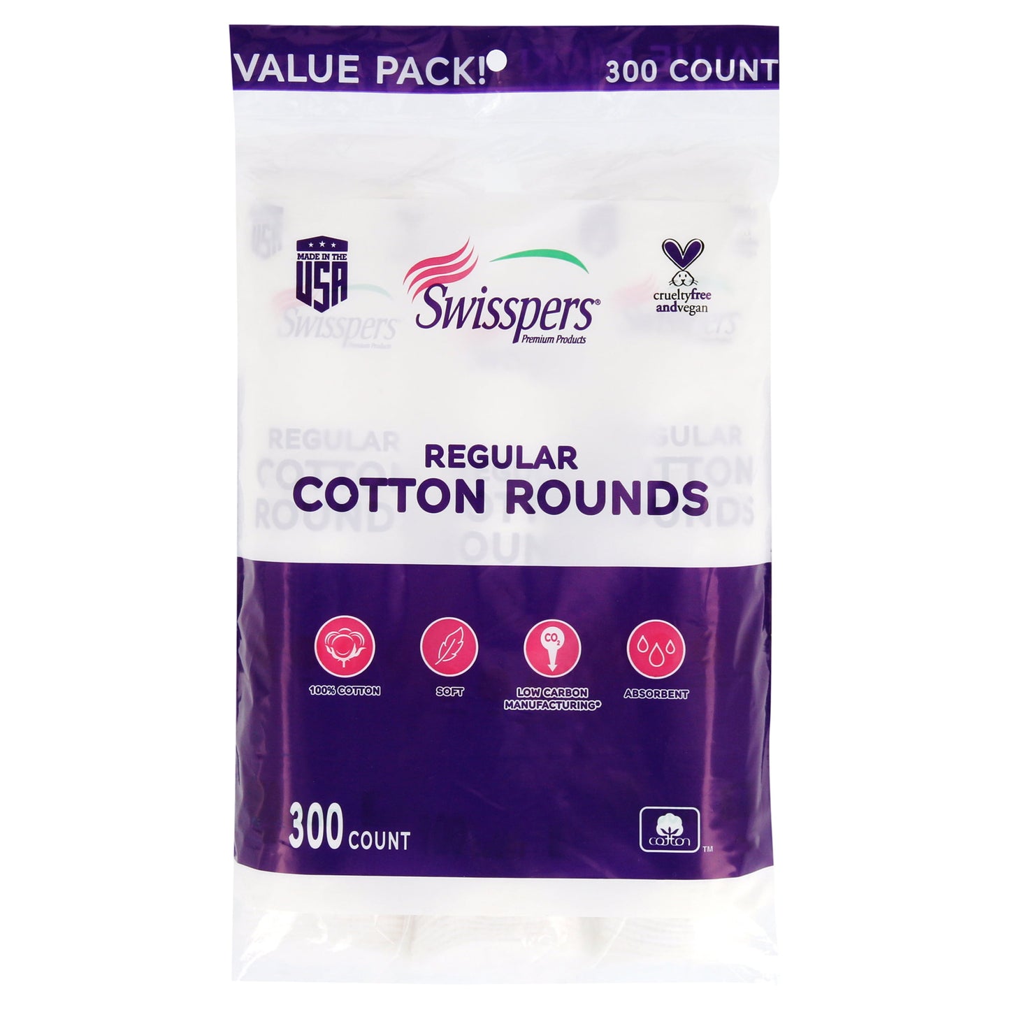 100% Cotton Rounds Value Pack, 300 Count