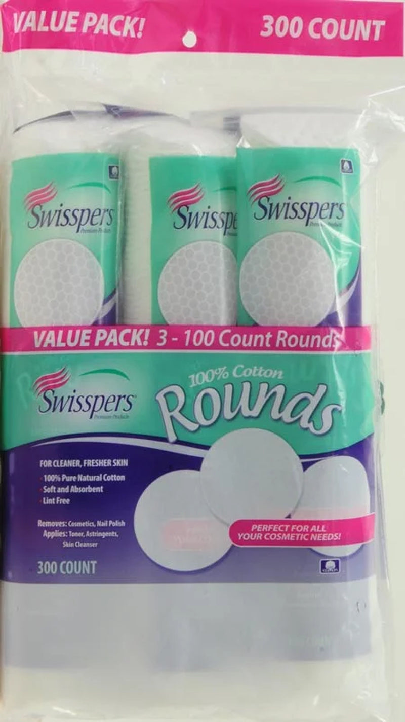 100% Cotton Rounds Value Pack, 300 Count