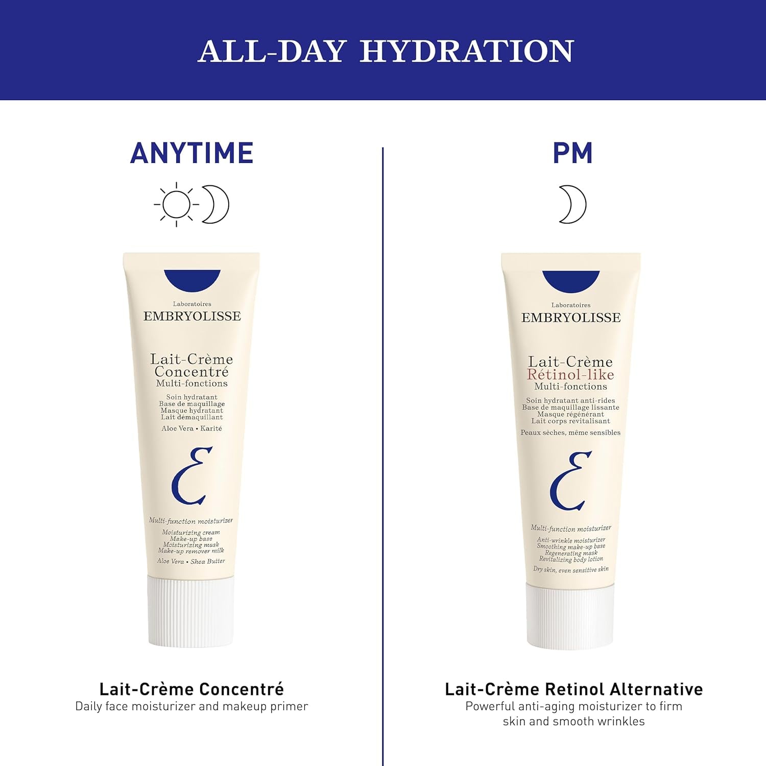 Lait-Crème Concentré, Multifunction Daily Moisturizer, Primer, and Makeup Remover, Suitable for All Skin Types. French Face Cream with Shea Butter & Aloe Vera