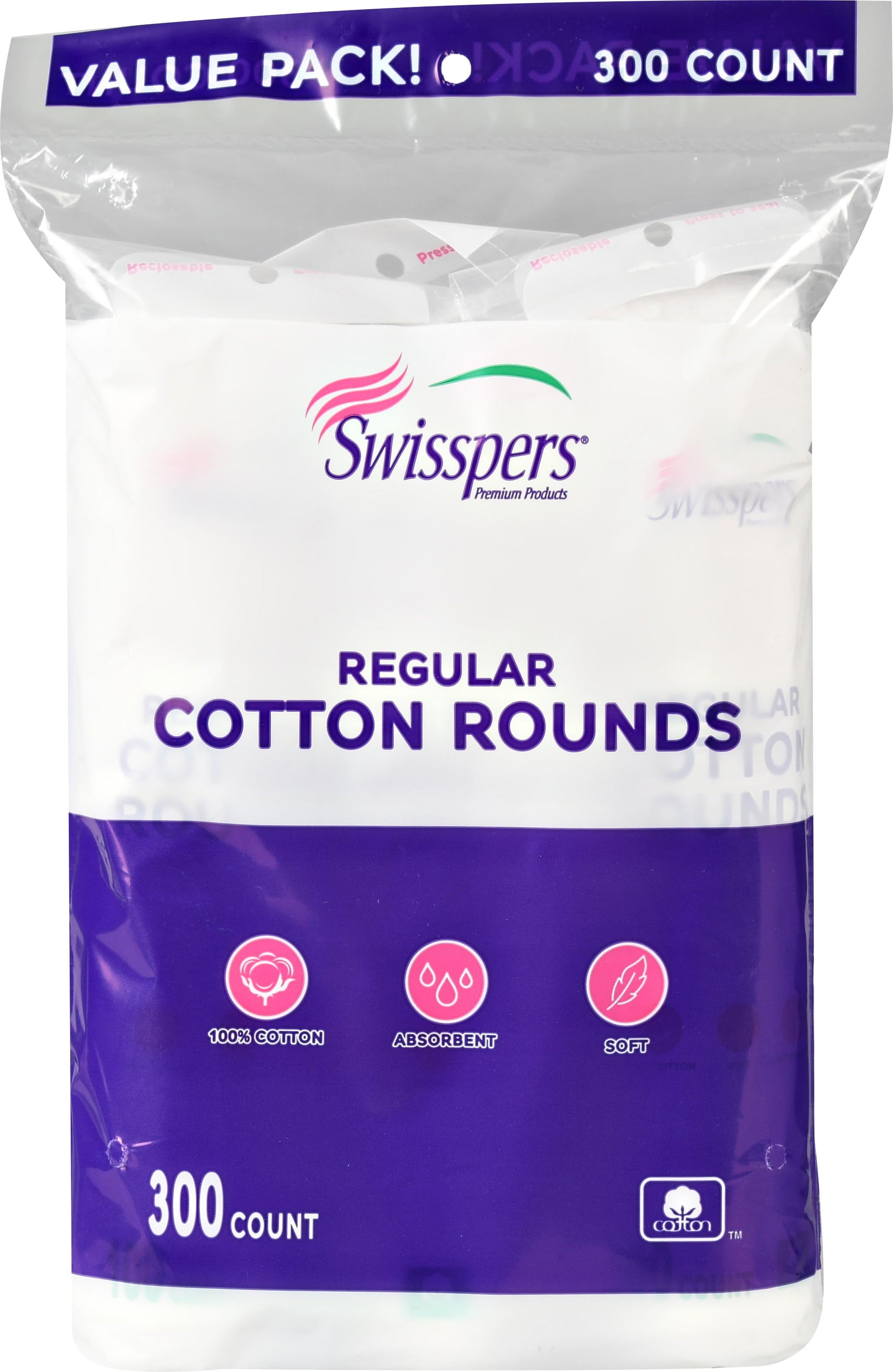 100% Cotton Rounds Value Pack, 300 Count