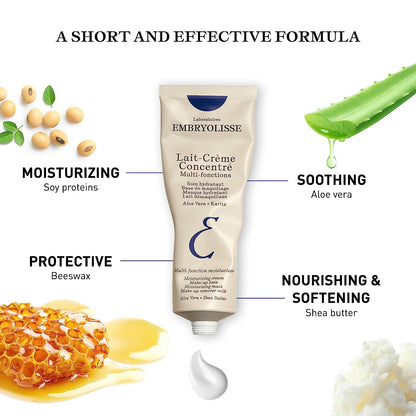 Lait-Crème Concentré, Multifunction Daily Moisturizer, Primer, and Makeup Remover, Suitable for All Skin Types. French Face Cream with Shea Butter & Aloe Vera